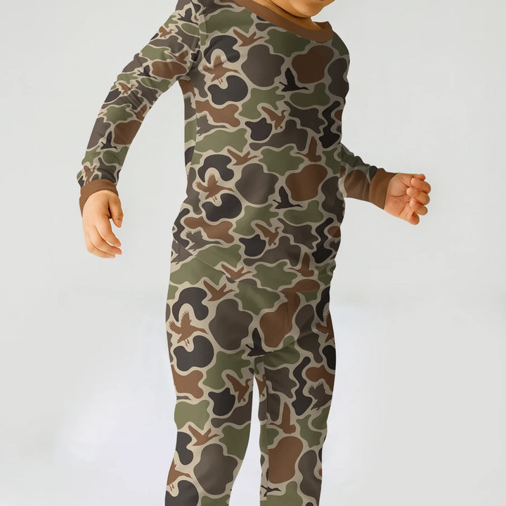 Mallard Hunting Bamboo Two Piece Long Sleeve Pajama Set