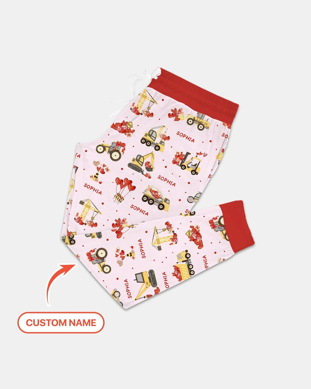 Custom Name Valentine Trucks Family Matching Bamboo Women Pajama Set