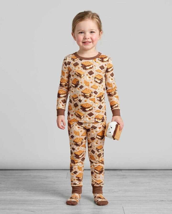 Cute Smore Bamboo Two Piece Long Sleeve Pajama Set