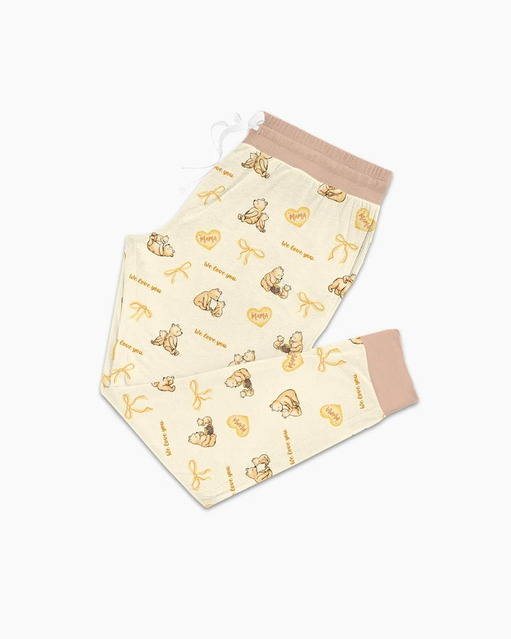 Sweat Yellow Mama Bear Women Pajama Set