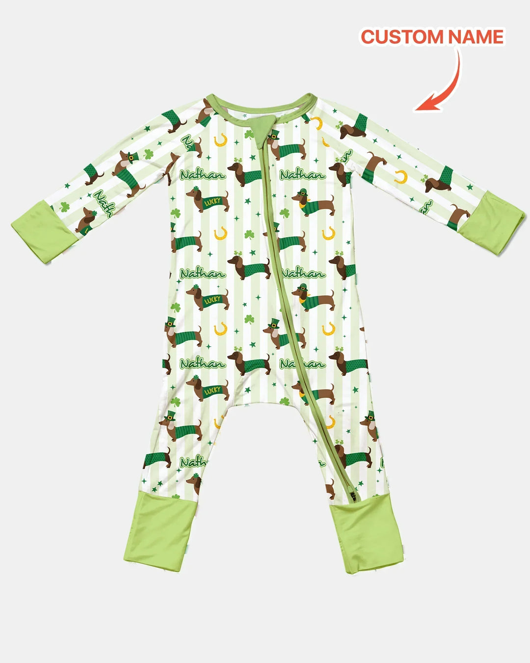 Lucky Dachshunds St. Patrick's Day Family Matching Bamboo Convertible Zippy