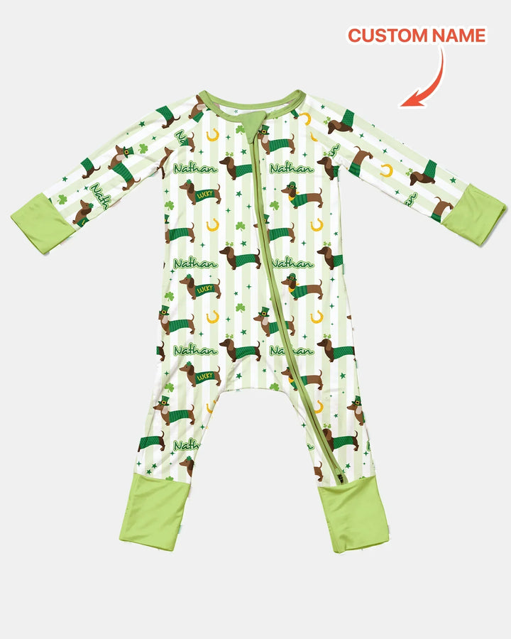 Lucky Dachshunds St. Patrick's Day Family Matching Bamboo Convertible Zippy