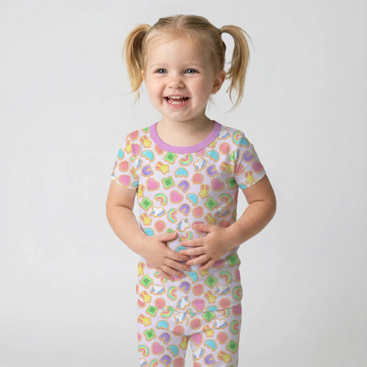 Lucky Marshmallow Cookies Bamboo Two Piece Short Sleeve Pajama Set