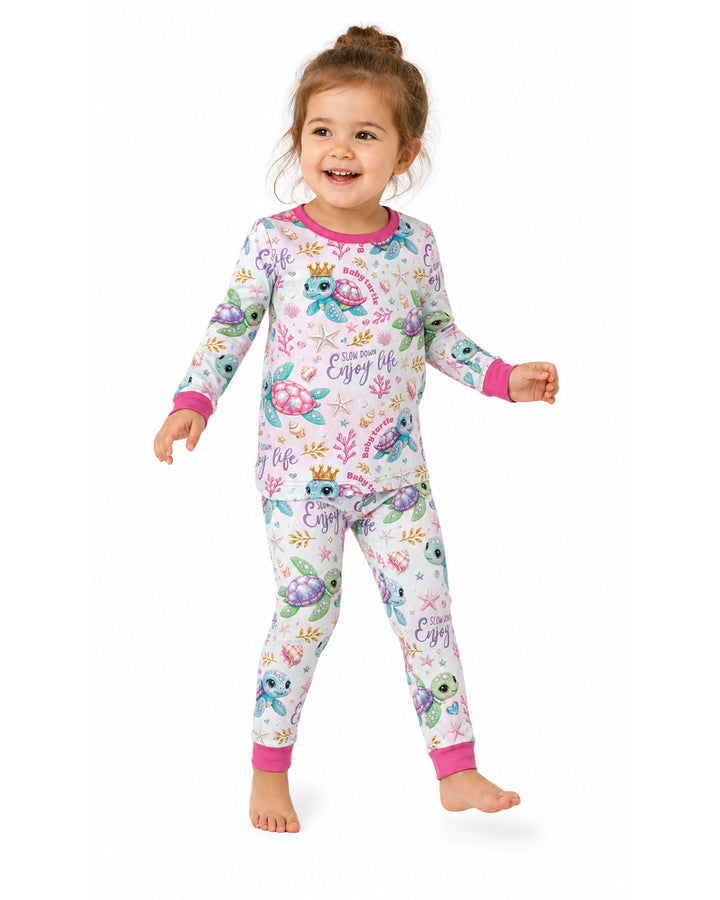 Baby Turtle Bamboo Two Piece Long Sleeve Pajama Set