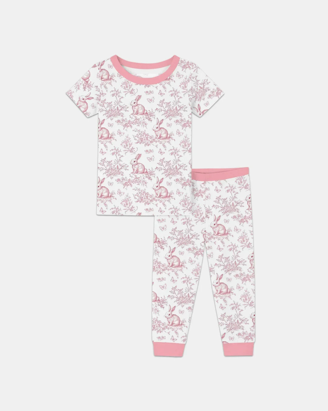 Easter Chinoiserie Toile de Jouy Bamboo Two Piece Short Sleeve Pajama Set