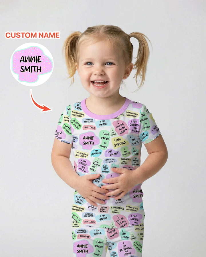 Mom & Baby Daily Affirmation Bamboo Two Piece Short Sleeve Pajama Set