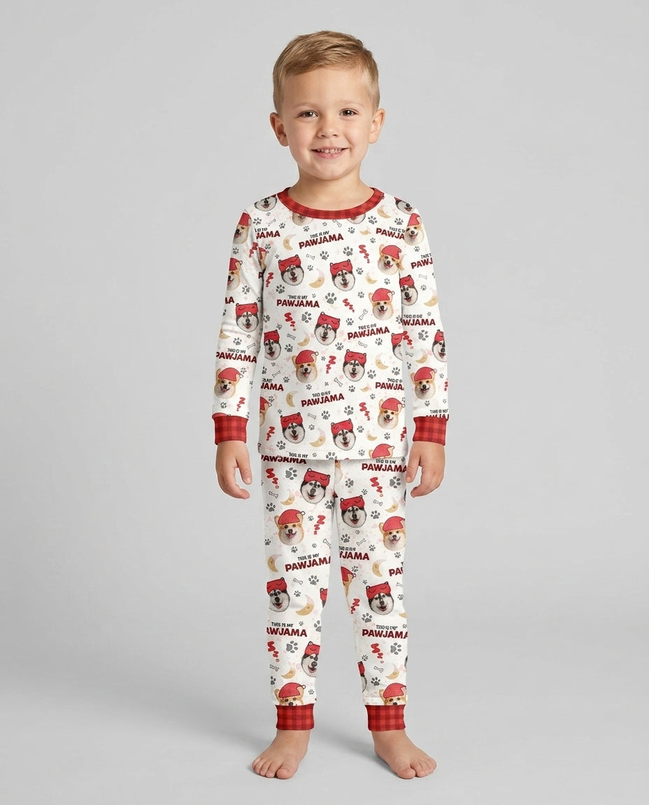 Custom Pet Photo This Is My Pawjama Bamboo Two Piece Long Sleeve Pajama Set