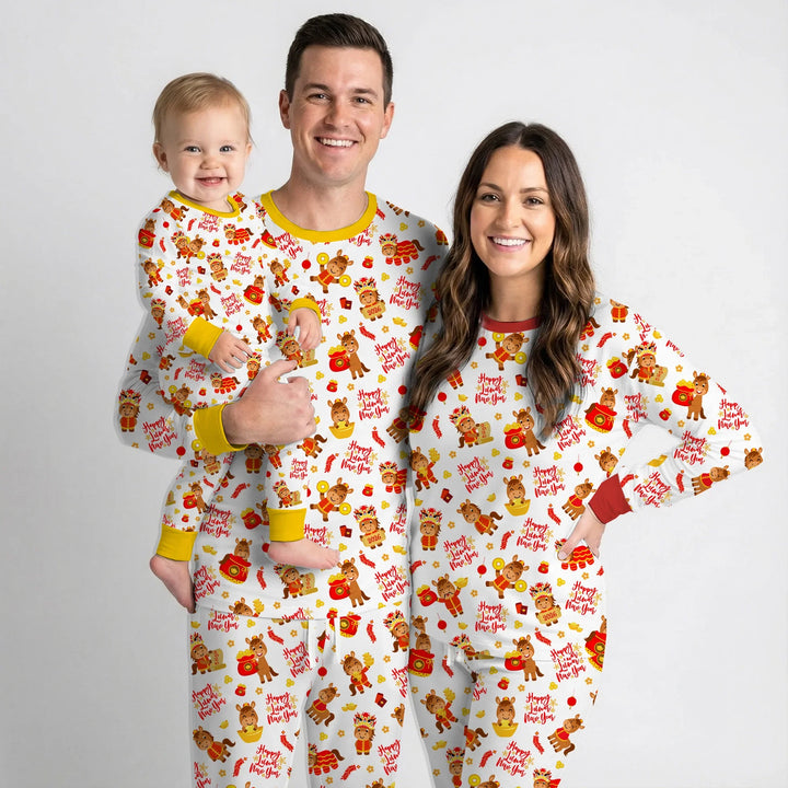 Year of the Horse Bamboo Two Piece Short Sleeve Pajama Set