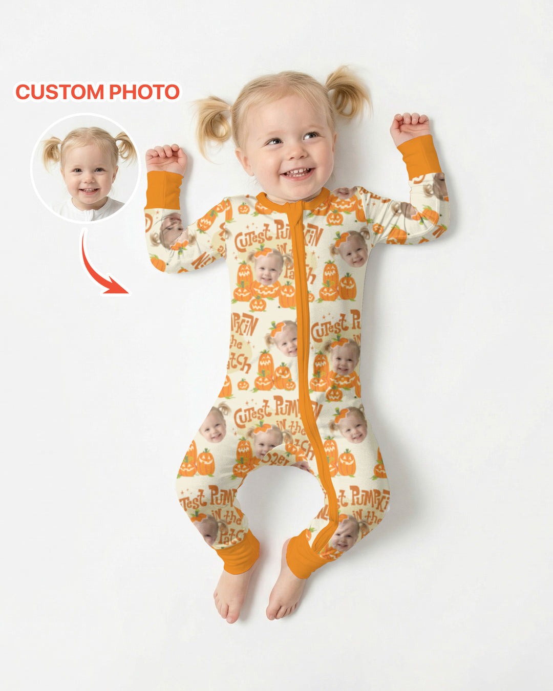 Custom Photo Cutest Pumpkin in the Patch Bamboo Convertible Zippy