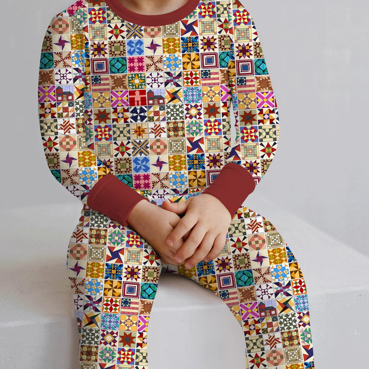 Heritage Quilt Bamboo Two Piece Long Sleeve Pajama Set