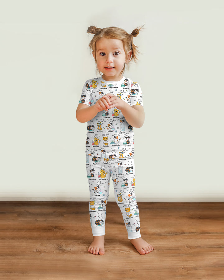 Biochemistry Cat Bamboo Two Piece Short Sleeve Pajama Set