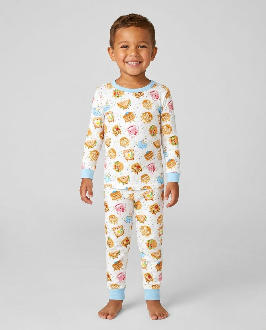 Breakfast Buddies Bamboo Two Piece Long Sleeve Pajama Set