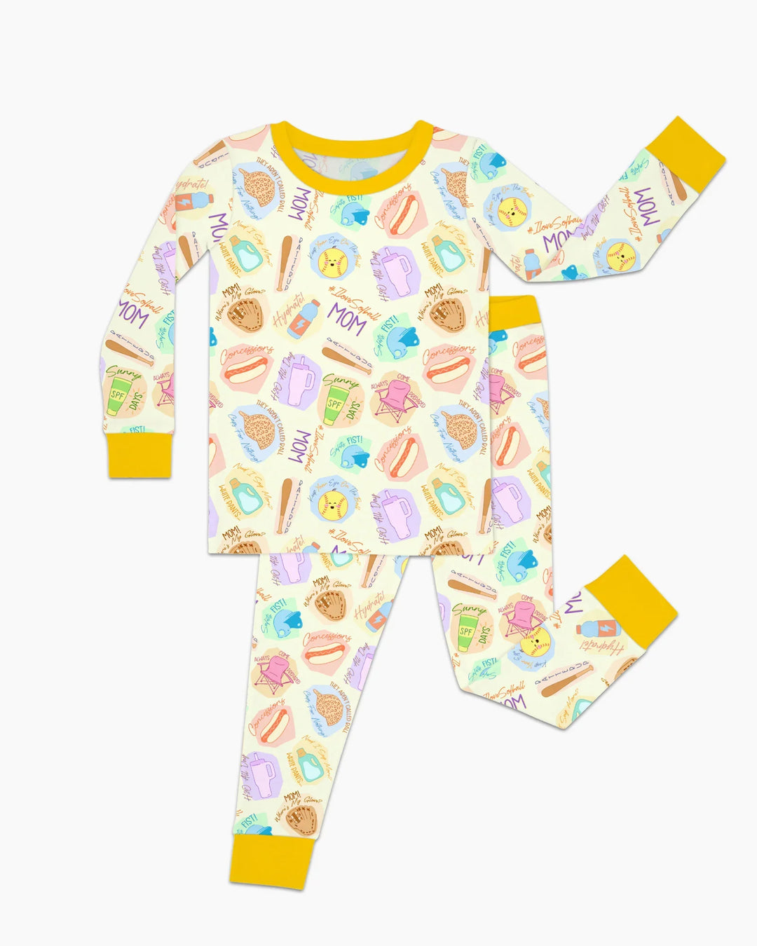 SoftBall Mom Saves The Days Two Piece Long Sleeve Pajama Set