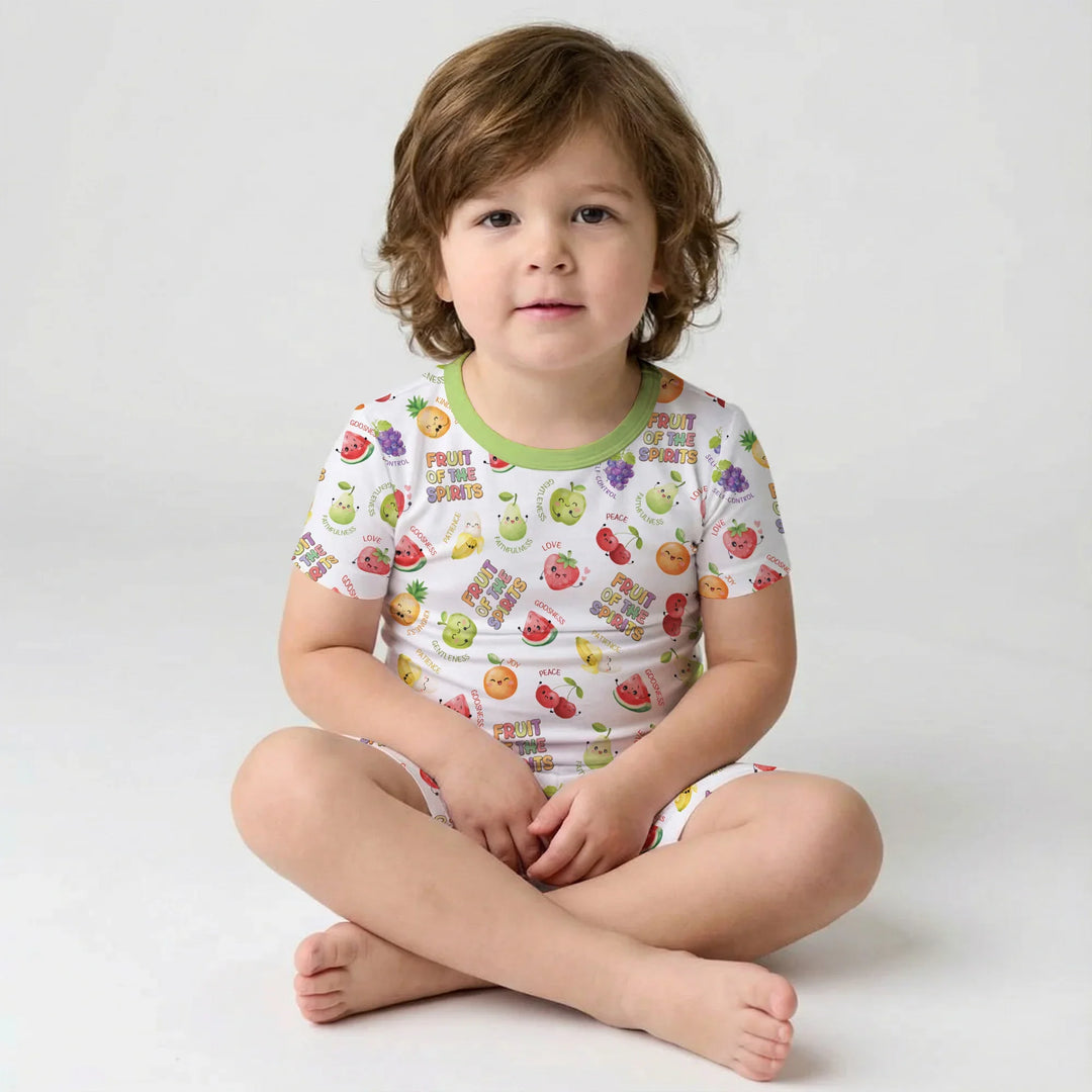 Fruit of the Spirit Bamboo Two Piece Short Sleeve Shorts Pajama Set