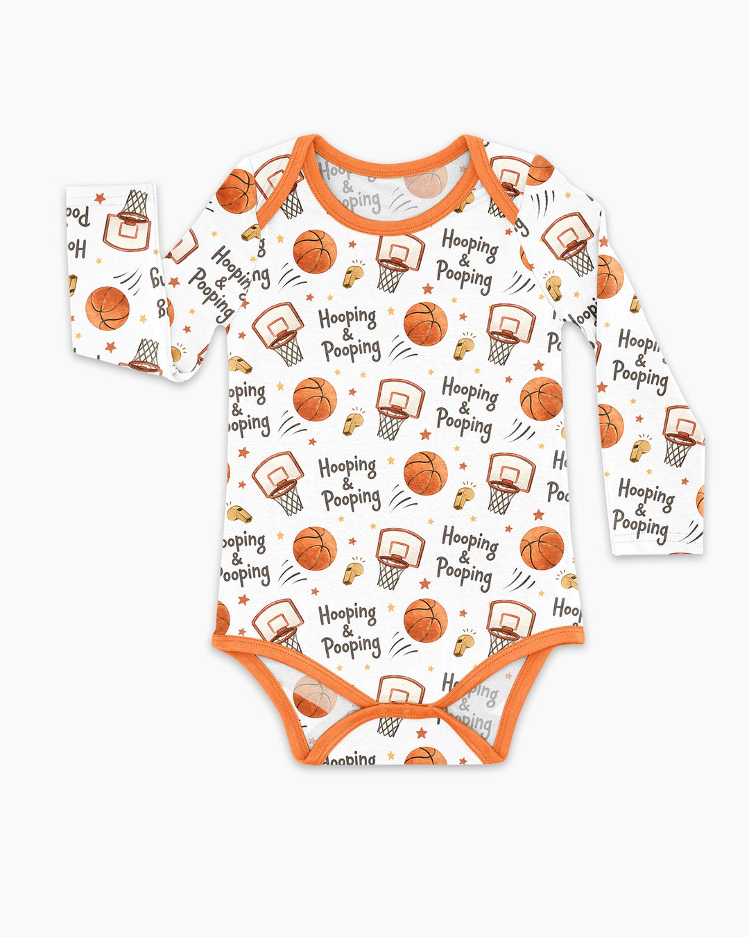 Funny Basketball Hooping & Pooping Bamboo Bodysuit