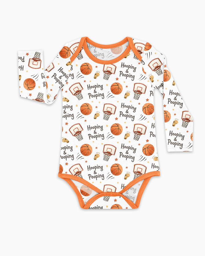 Funny Basketball Hooping & Pooping Bamboo Bodysuit