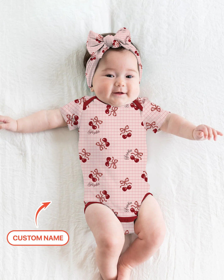 Cherry Mom and Me Bamboo Bodysuit
