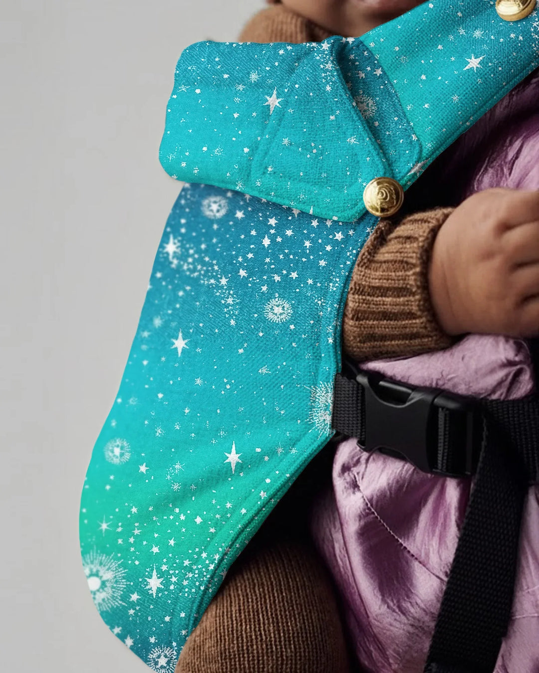 Teal Starry Night Sparkle Baby Carrier