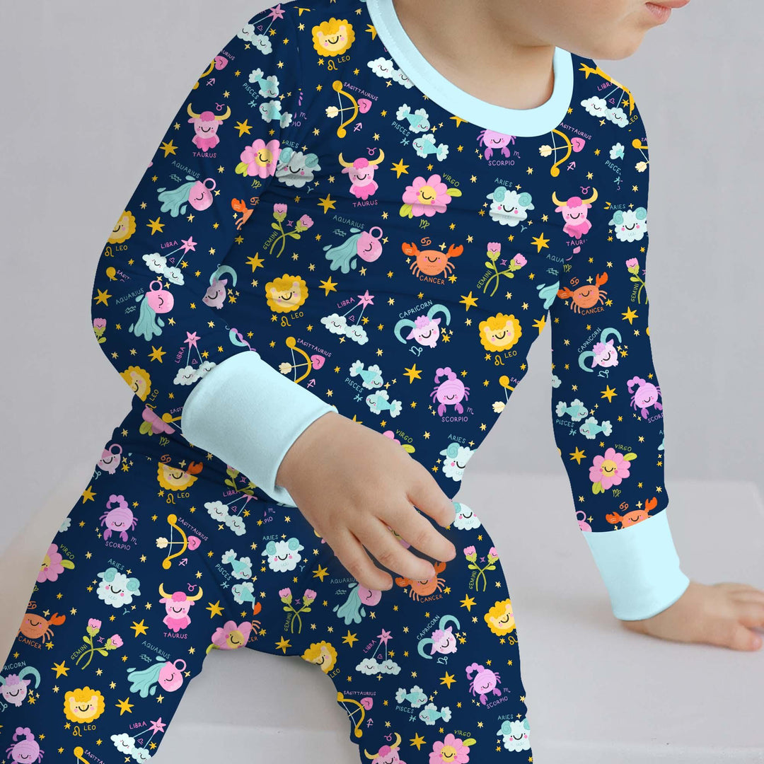Zodiac Signs Bamboo Two Piece Long Sleeve Pajama Set