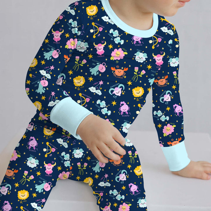 Zodiac Signs Bamboo Two Piece Long Sleeve Pajama Set