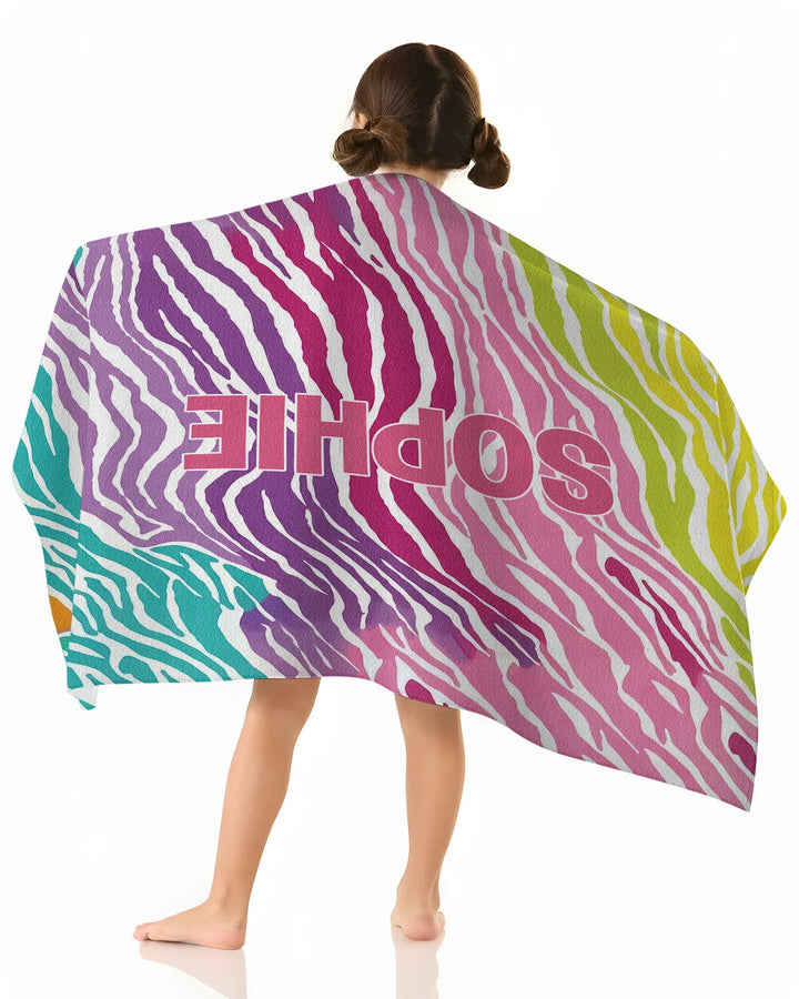 Custom Name Pretty Pattern Bamboo Beach Towel
