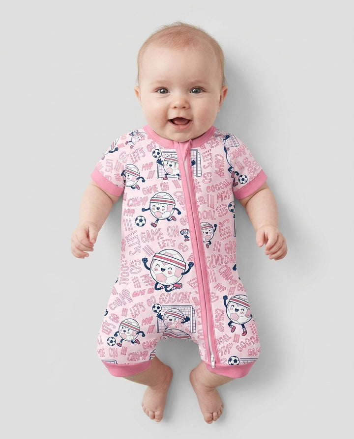 Happy Soccer Ball Family Matching Bamboo Shorty Zippy