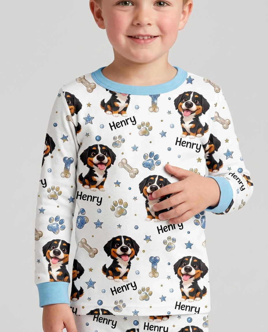 Little Cute Dogs Bamboo Two Piece Long Sleeve Pajama Set