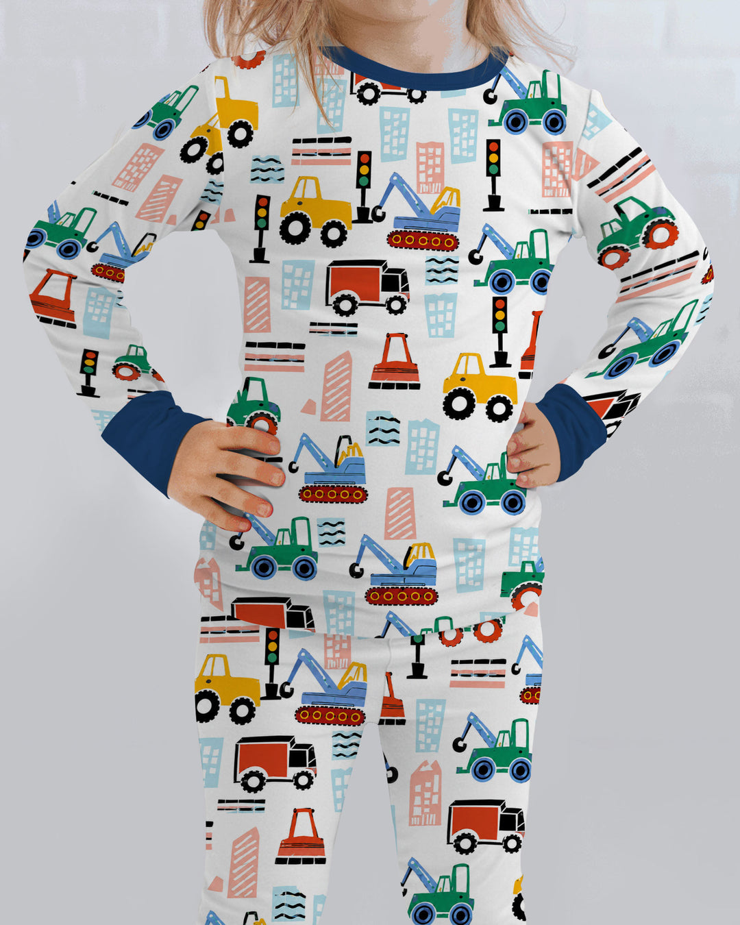 Little Builders Bamboo Two Piece Long Sleeve Pajama Set
