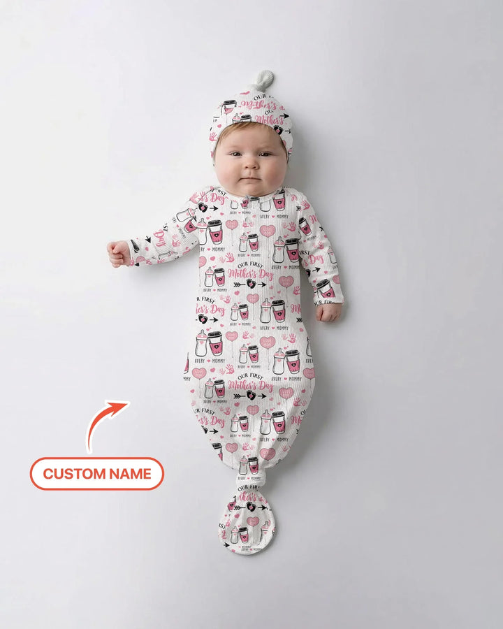 Custom Name First Mother's Day Drink Bamboo Knot Gown