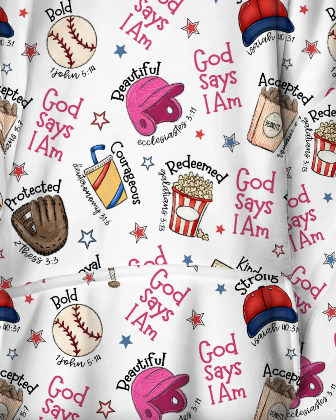 Christian Baseball Wearable Bamboo Blanket Hoodie