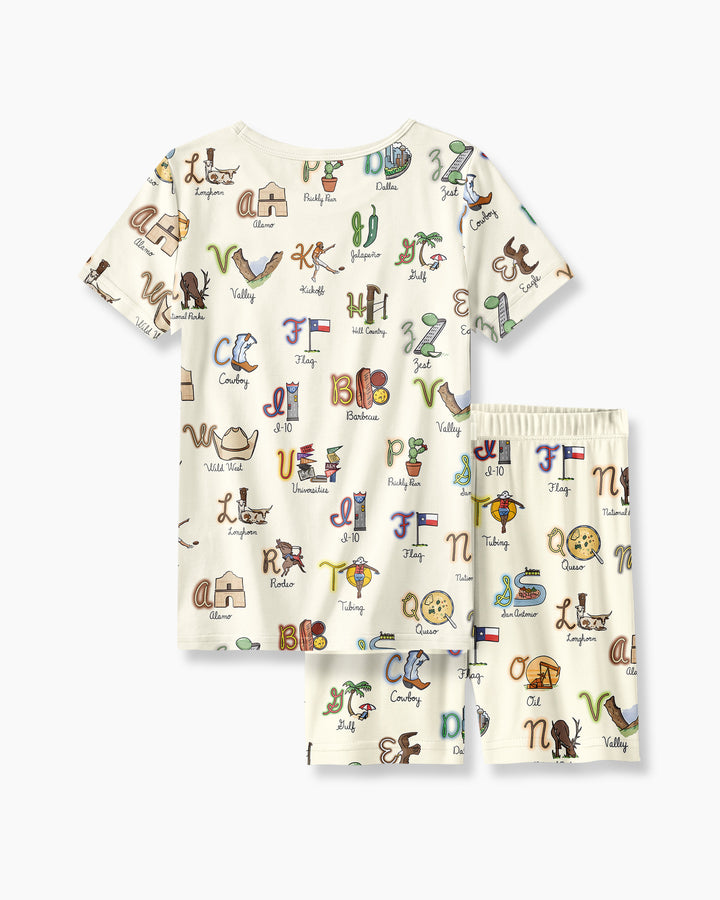 Template Bamboo Two Piece Short Sleeve Shorts Pyjamas Set