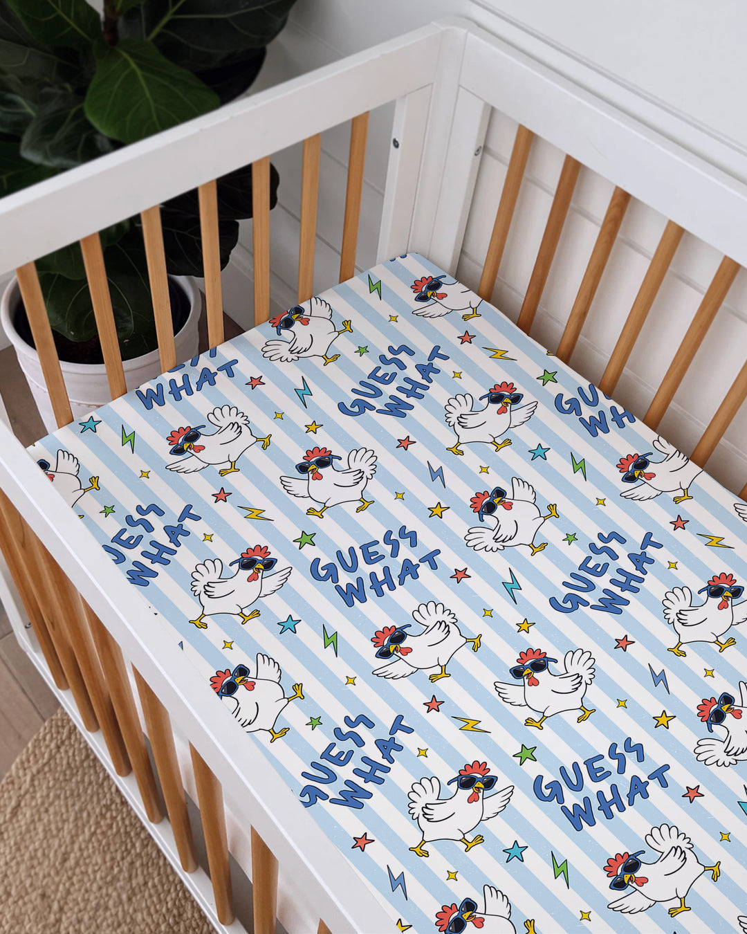 Guess What Chicken Butt! Bamboo Fitted Crib Sheet