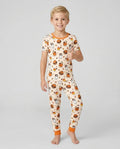 Fall Day Football Bamboo Two Piece Short Sleeve Pajama Set