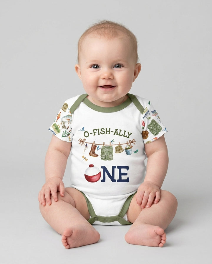 O-Fish-Ally Birthday – Personalized Name & Age Bamboo Bodysuit