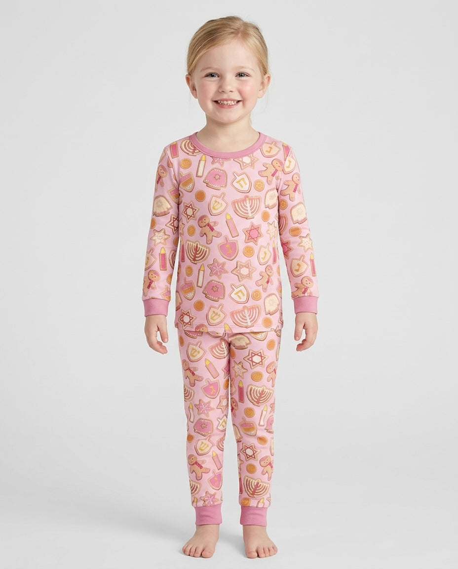 Hanukkah Cookies Bamboo Two Piece Long Sleeve Pajama Set