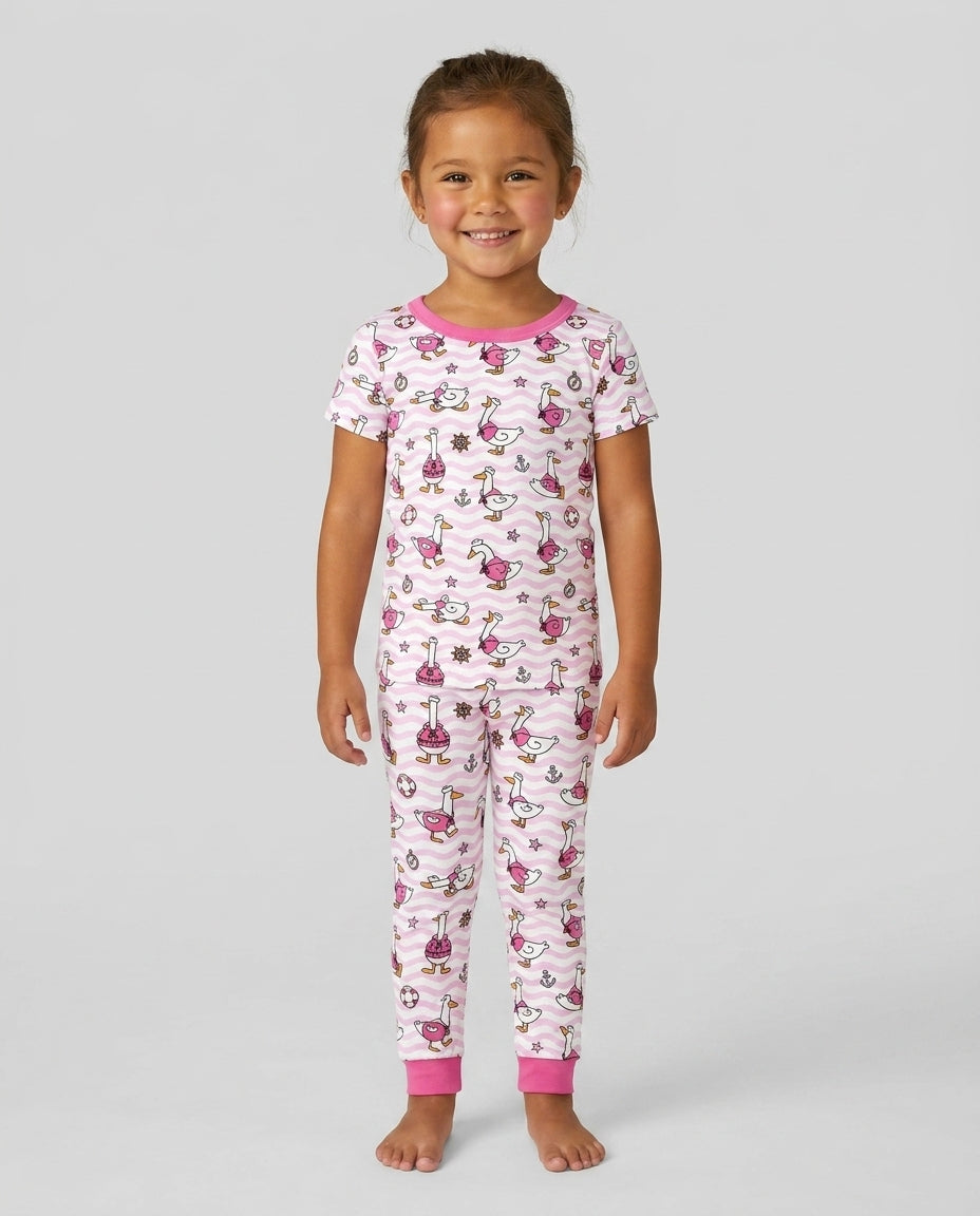 Silly Goose Sailor Bamboo Two Piece Short Sleeve Pajama Set