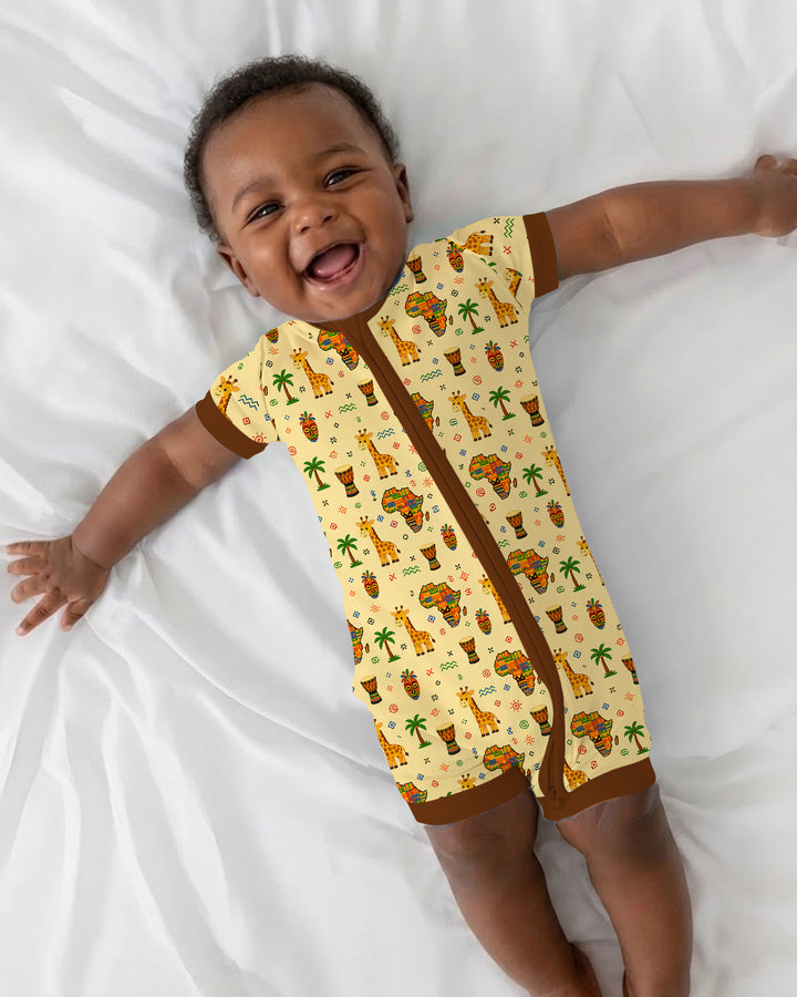 African Culture Bamboo Shorty Zippy