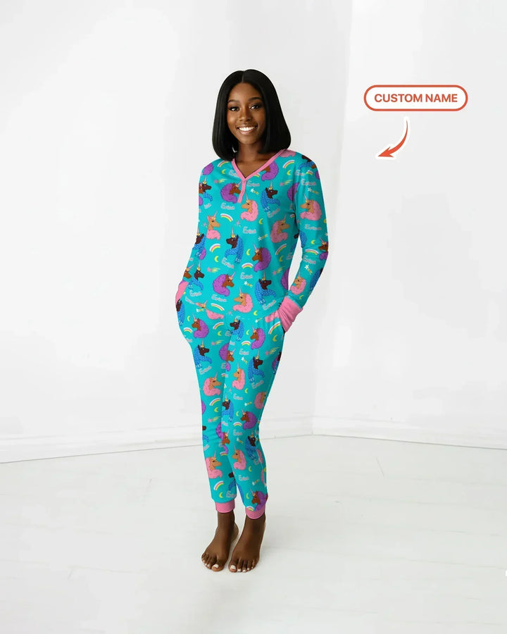 African Astro Unicorn Bamboo Women Pajama Set