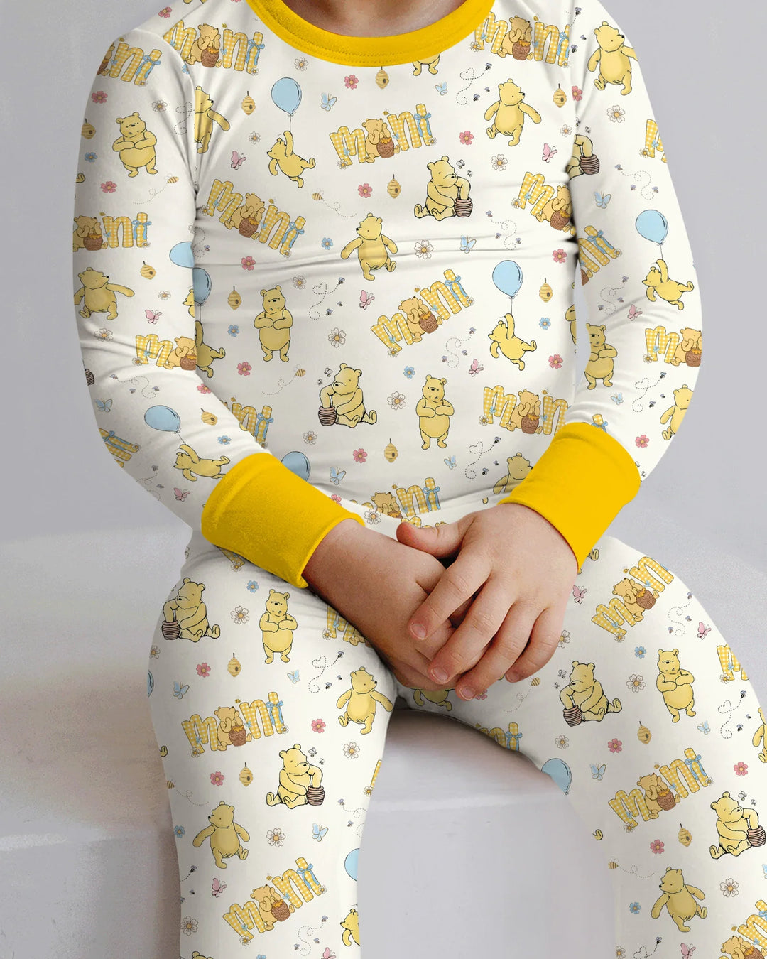 Mama & Mini Honey Bear Bamboo Two Piece Long Sleeve Pajama Set