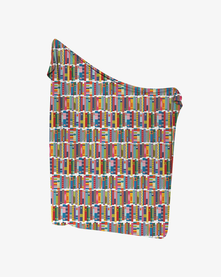 Rainbow Bookshelf swaddle blanket