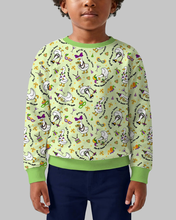 Mardi Gras Silly Goose Bamboo Crewneck Sweatshirt