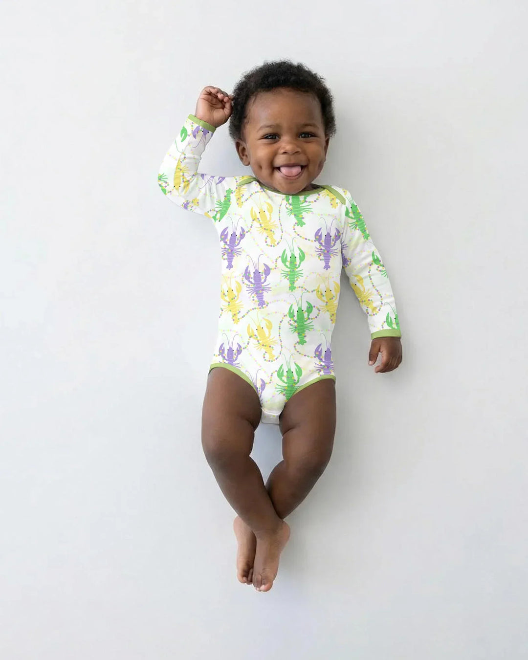 Mardi Gras Crawfish Family Matching Bamboo Bodysuit