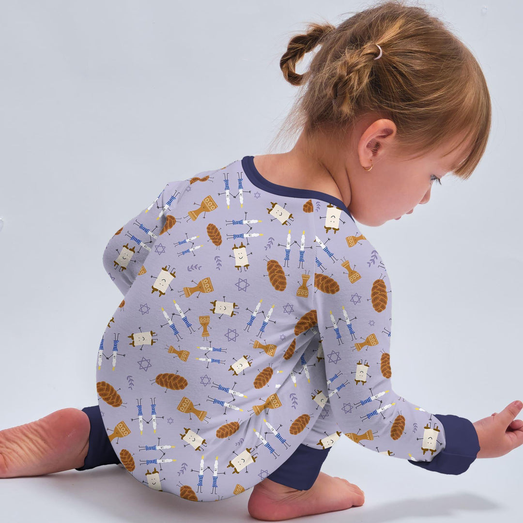 Shabbat Shalom Family Matching Bamboo Convertible Zippy