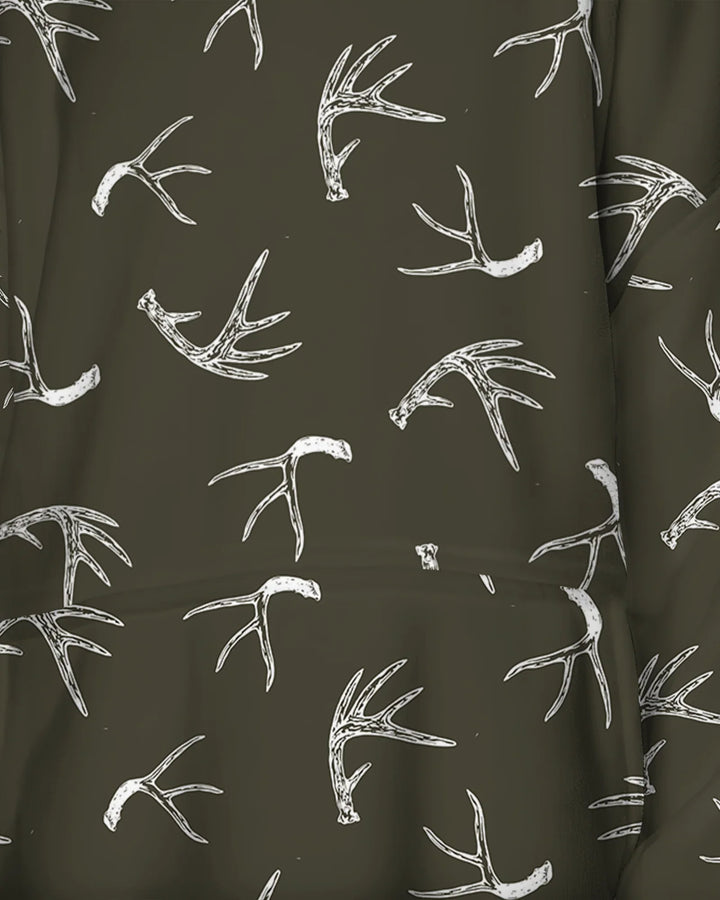 Antlers Minimalism Wearable Bamboo Blanket Hoodie