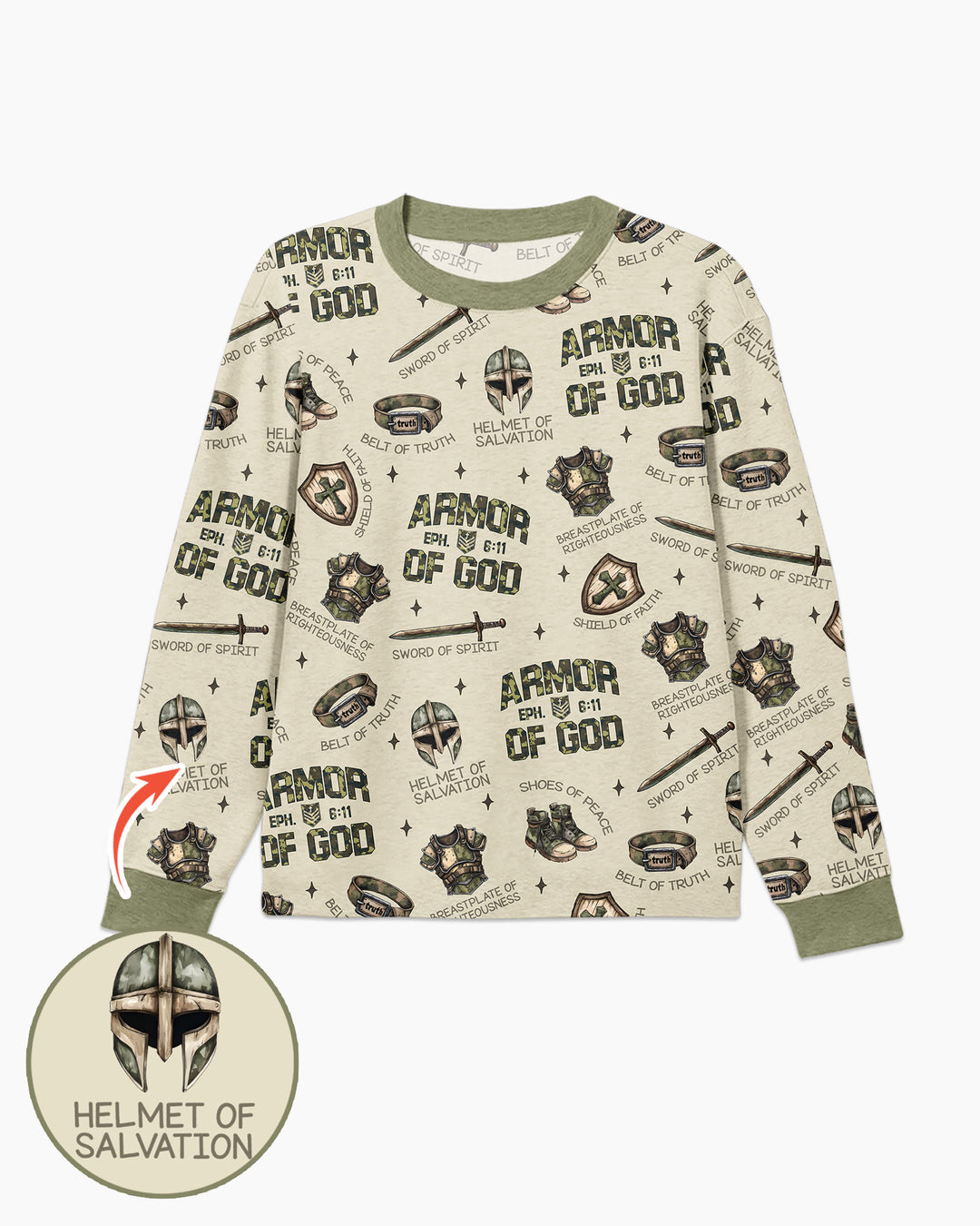 Camo Armor Of God Bamboo Men's Pajama Set