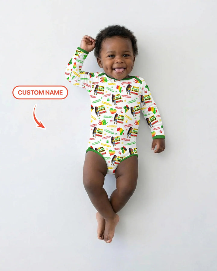 Custom Name I Am Black Child Magical Bamboo Bodysuit