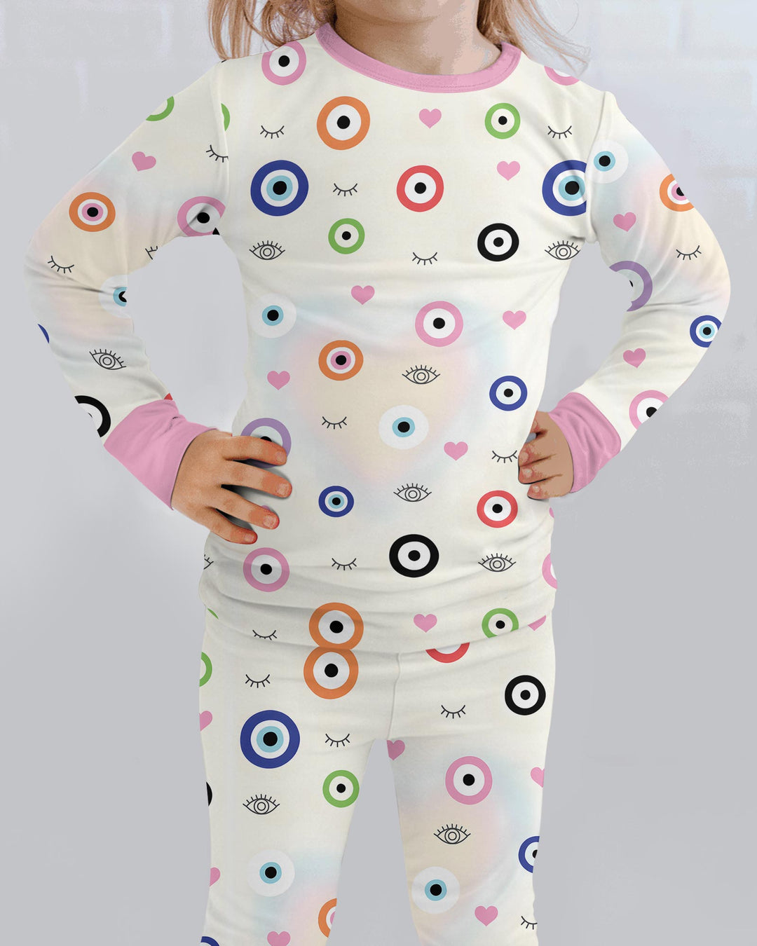 Evil Eye Bamboo Two Piece Long Sleeve Pajama Set