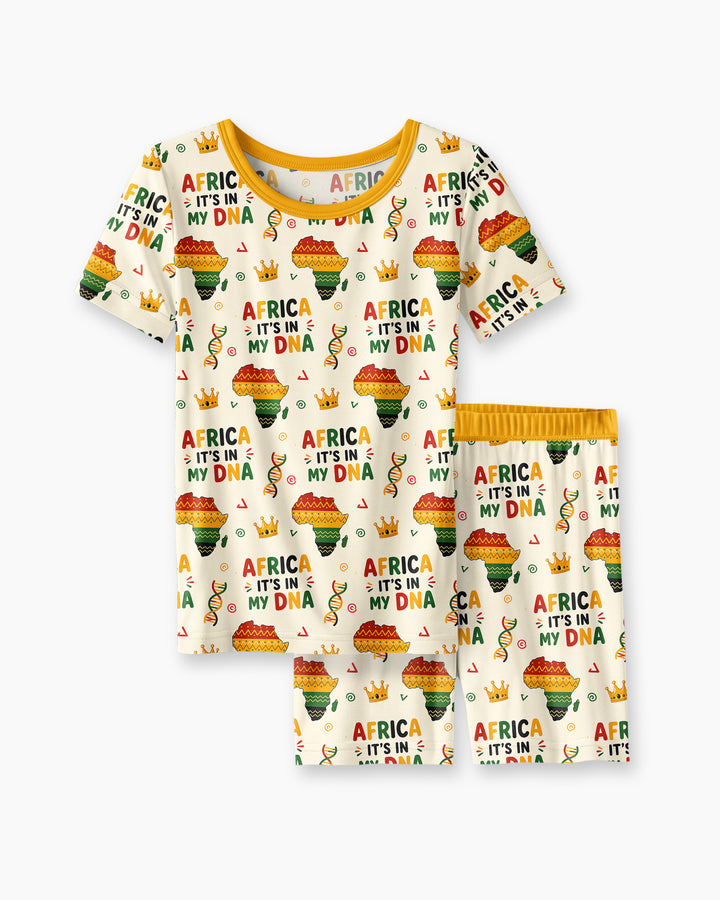 Africa It's In My DNA Bamboo Two Piece Short Sleeve Shorts Pajama Set
