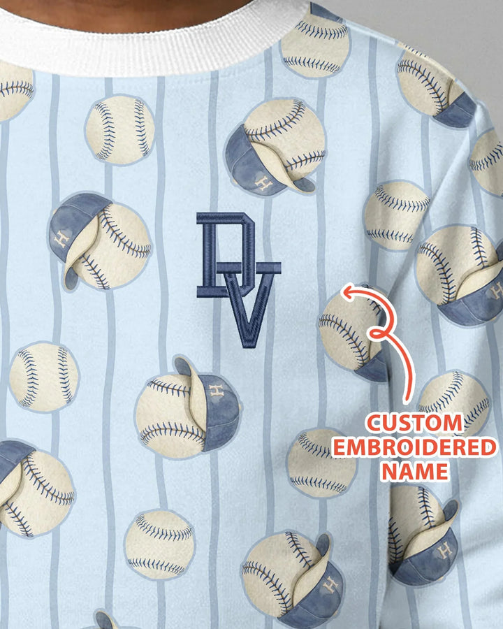 Custom Embroidered Baseball Bamboo Crewneck Sweatshirt