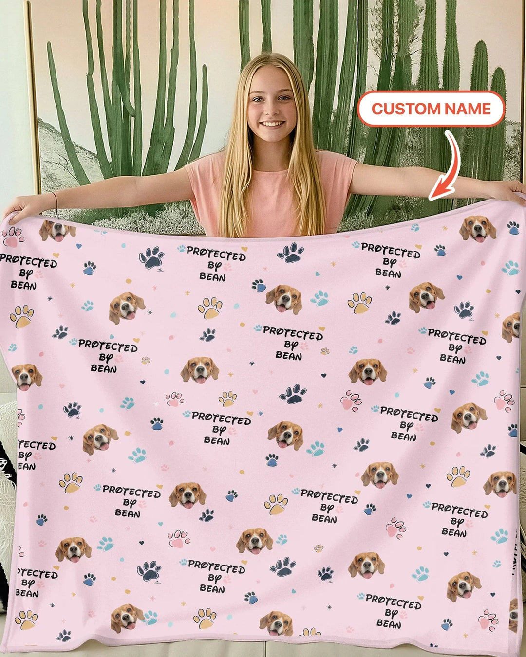 Custom Dog Pattern Bamboo Blanket